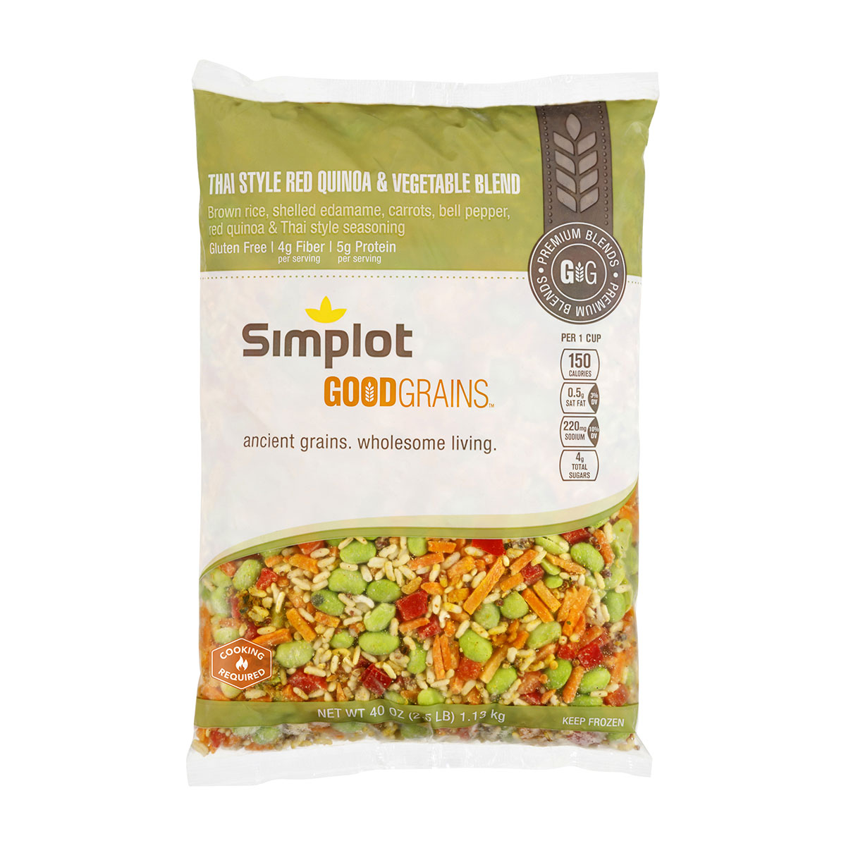 Simplot Good Grains™ Thai Style Red Quinoa & Vegetable Blend, Front Innerpack
