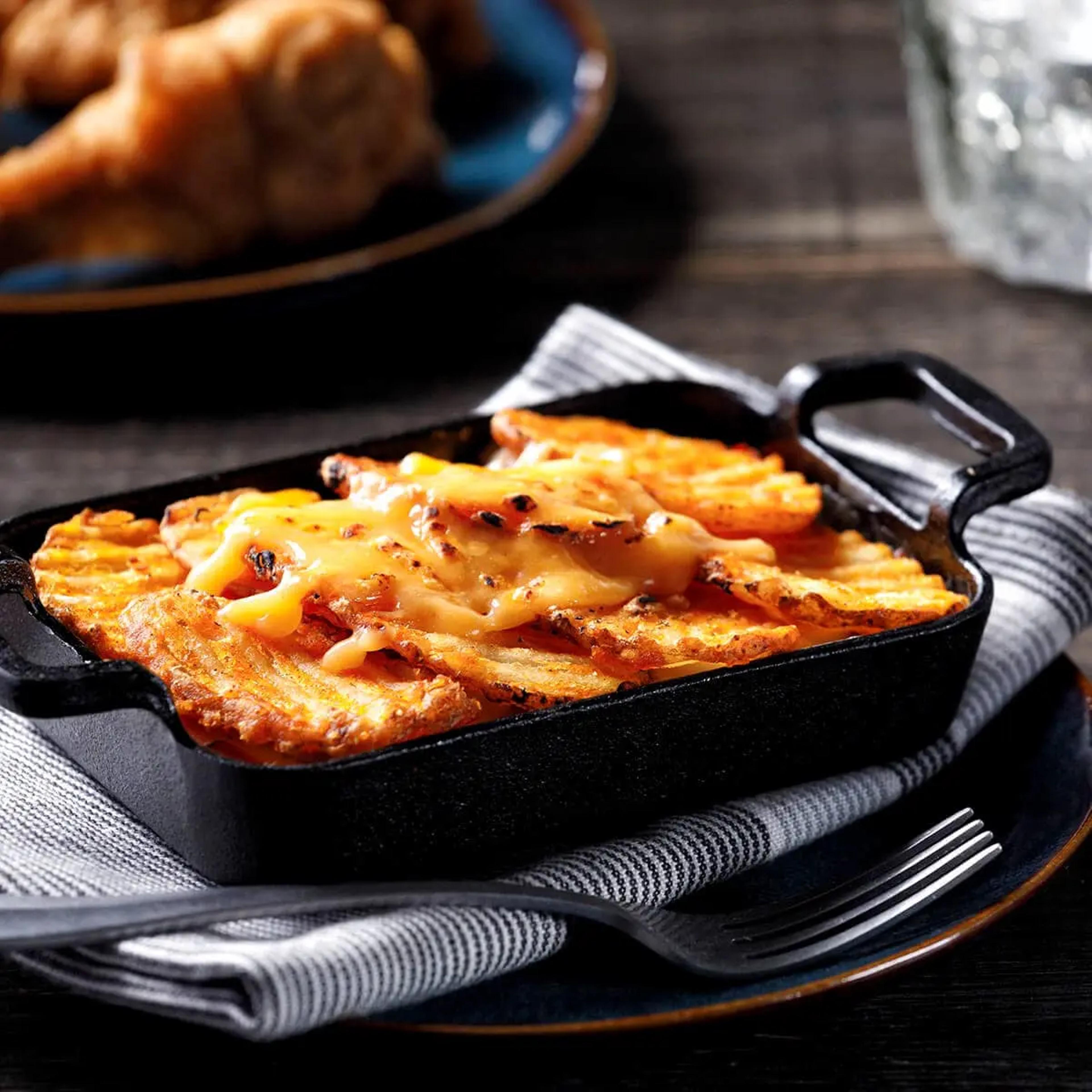 Potato Slices and Pimento Cheese Gratin