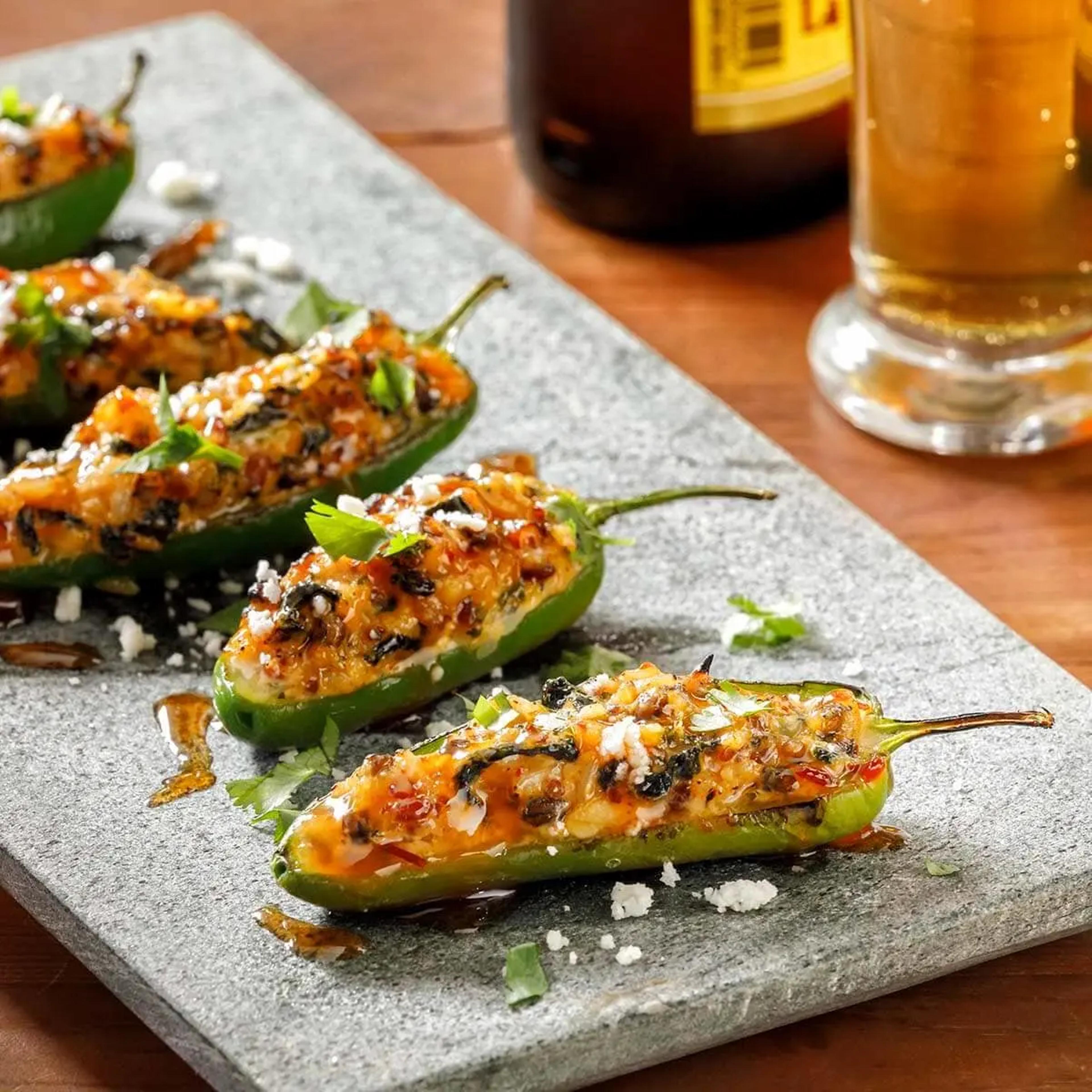 Fiery Ancient Grains and Kale Stuffed Jalapeños