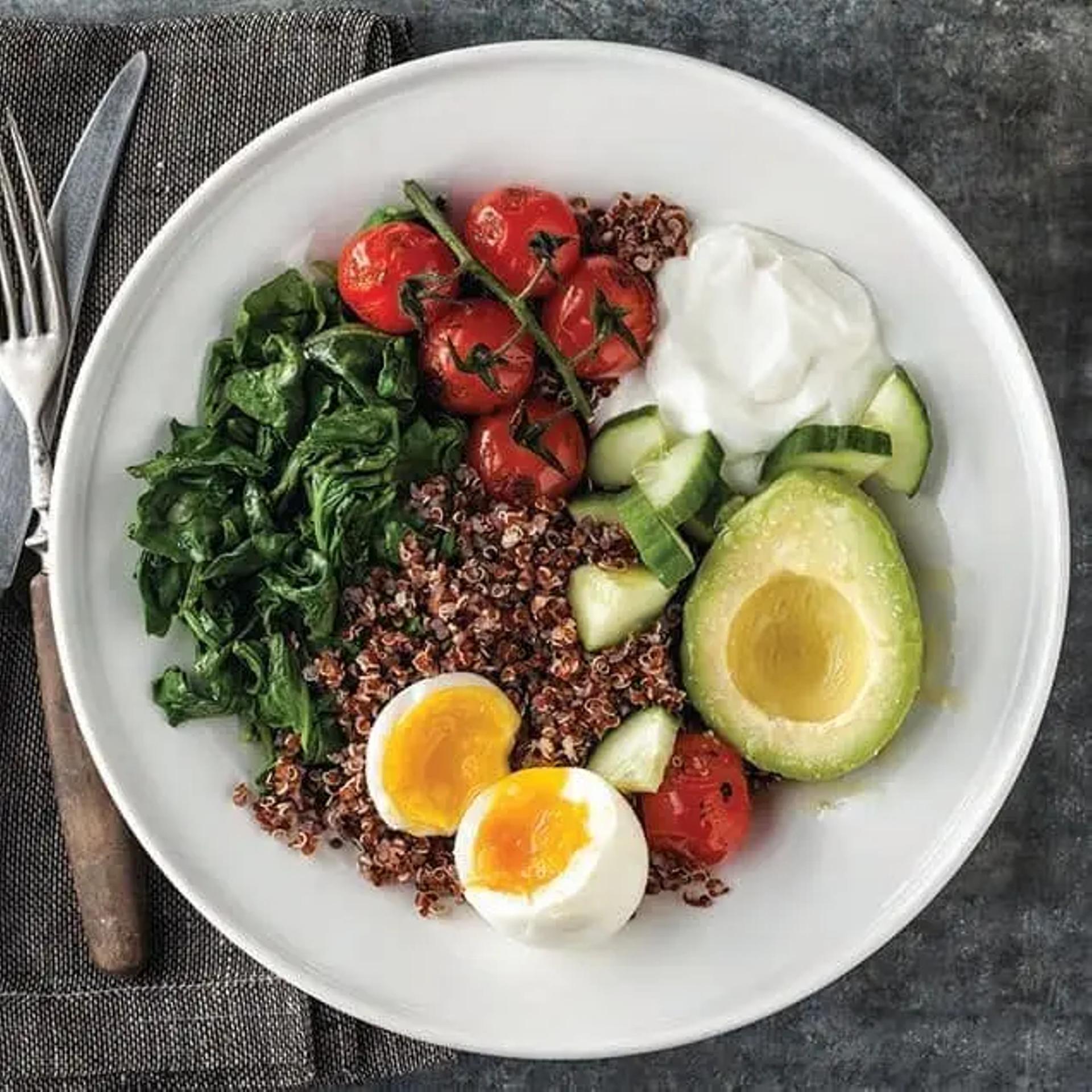 Red Quinoa Power Breakfast Bowl Recipe Card