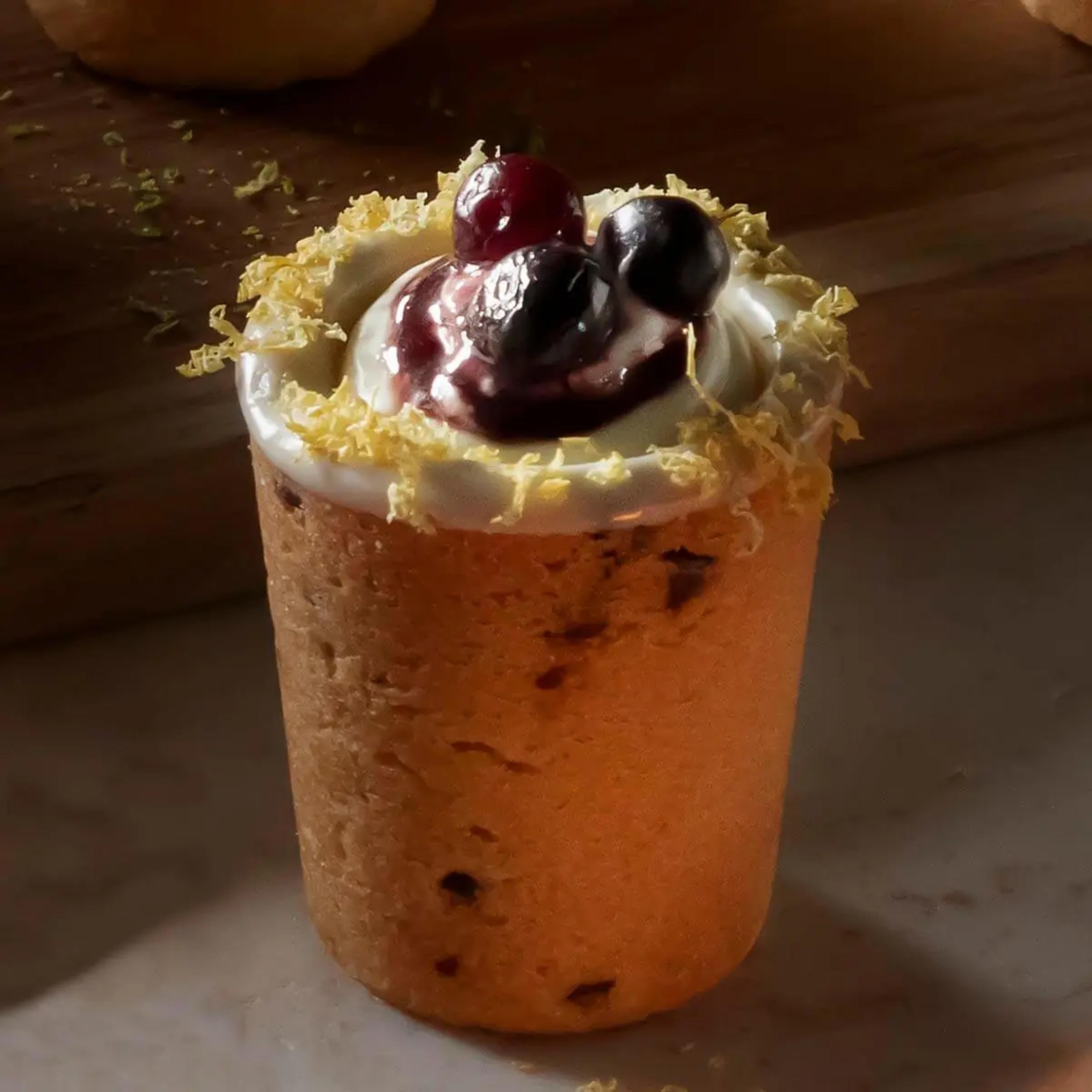 Chocolate Chip Cookie Shot with Blueberry Filling Recipe Card